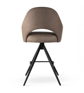 SCAUN DE BAR PIVOTANT GODA SUPREME TWIST, 70 CM, MARO/NEGRU, TAPITERIE DIN CATIFEA SI PICIOARE DIN METAL, STIL MODERN - Img 3