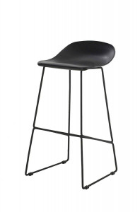SCAUN DE BAR ROLF 66, NEGRU, DIN METAL SI POLIPROPILENA, STIL MODERN