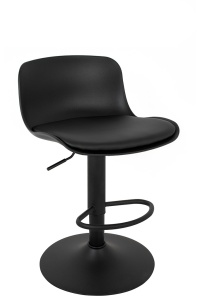 SCAUN DE BAR STOP TAP REGLABIL, NEGRU, CONFECTIONAT DIN METAL SI PLASTIC, STIL MODERN - Img 2