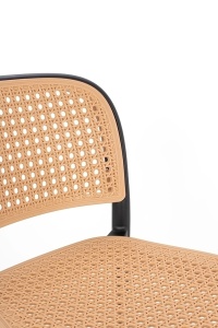 SCAUN DE BAR WICKY NEGRU, CONFECTIONAT DIN RATTAN SI POLIPROPILENA, STIL MODERN - Img 3
