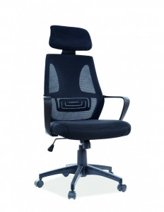 SCAUN DE BIROU AJUSTABIL Q-935, NEGRU, DIN TEXTIL SI METAL, STIL MODERN, SIGNAL