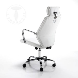 SCAUN DE BIROU, EVOLUTION ALB/NEGRU, STIL MODERN, METAL SI PIELE ECO, COD 2650 - Img 3