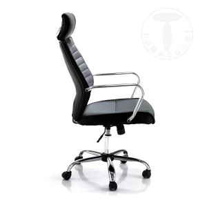 SCAUN DE BIROU, EVOLUTION ALB/NEGRU, STIL MODERN, METAL SI PIELE ECO, COD 2650 - Img 7