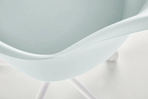 SCAUN DE BIROU GASLY, ALBASTRU/ALB, TAPITERIE DIN PIELE ECOLOGICA/POLIPROPILENA SI PICIOARE DIN METAL, STIL MODERN - Img 3
