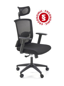 SCAUN DE BIROU MASON, NEGRU, TAPITERIE DIN STOFA/PLASA SI PICIOARE DIN POLIPROPILENA, STIL MODERN