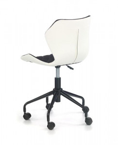 SCAUN DE BIROU MATRIX, NEGRU/ALB/NEGRU, TAPITERIE DIN PIELE ECOLOGICA/STOFA SI PICIOARE DIN METAL, STIL MODERN - Img 2
