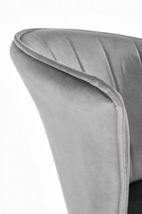 SCAUN DE BIROU PASCO, GRI/NEGRU, TAPITERIE DIN CATIFEA SI PICIOARE DIN METAL, STIL MODERN - Img 5