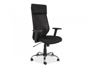 SCAUN DE BIROU PIVOTANT Q-211, NEGRU, DIN TEXTIL SI METAL, STIL MODERN, SIGNAL