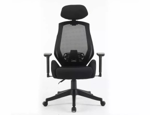 SCAUN DE BIROU PIVOTANT Q-406M, NEGRU, TAPITERIE DIN TEXTIL SI PLASA SI PICIOR DIN METAL, STIL MODERN - Img 2