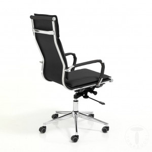 SCAUN DE BIROU, PREMIER NEGRU, STIL MODERN, METAL SI PIELE ECO, COD 4170 - Img 3