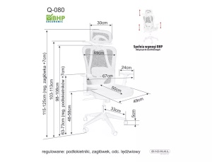 SCAUN DE BIROU Q-080M, GRI, CU FUNCTIE MULTIBLOC, TAPITERIE DIN TEXTIL SI PICIOR DIN METAL, STIL MODERN - Img 3