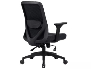 SCAUN DE BIROU Q-744, NEGRU, CU FUNCTIE MULTIBLOC, TAPITERIE DIN TEXTIL SI PICIOR DIN METAL, STIL MODERN - Img 2