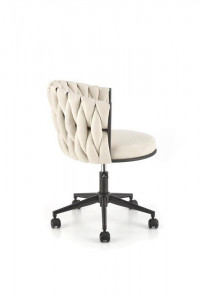 SCAUN DE BIROU TALON, BEJ/NEGRU, TAPITERIE DIN STOFA SI PICIOARE DIN METAL, STIL MODERN - Img 2