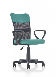 SCAUN DE BIROU TIMMY, TURCOAZ/NEGRU, TAPITERIE DIN STOFA/PLASA SI PICIOARE DIN METAL, STIL MODERN