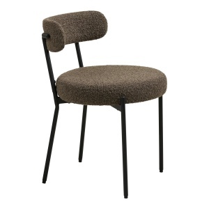 SCAUN DE SUFRAGERIE BADALONA, DIN METAL SI TEXTIL BOUCLE, CULOARE MARO/NEGRU, HOUSE NORDIC - Img 4