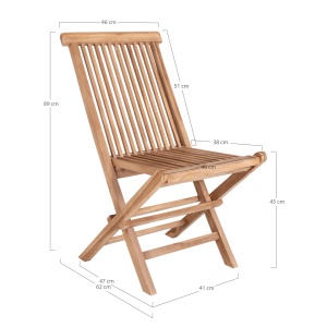 SCAUN DE TERASA TOLEDO, REALIZAT DIN LEMN DE TEC, CULOARE NATUR, HOUSE NORDIC - Img 6