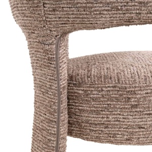 SCAUN DINIG NERIO MOCCA LINEAR, 214144, CONFECTIONAT DIN POLIESTER, METAL SI SPUMA, MARO MOCA, STIL MODERN - Img 5
