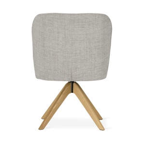 SCAUN DINING AINE SUPREME WOOD, CONFECTIONAT DIN LEMN, METAL, SPUMA, ARCURI SI TEXTIL, GRI/NATURAL, STIL MODERN - Img 4