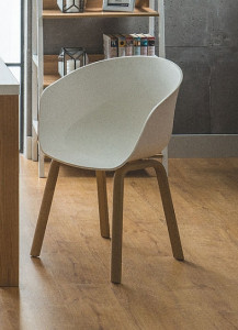 SCAUN DINING, ALB/STEJAR, DIN POLIPROPILENA SI METAL, STIL MODERN - Img 2