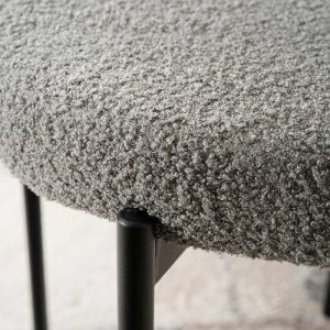SCAUN DINING, ARTIM MEBLE, REALIZAT DIN METAL SI TEXTIL BOUCLE, CULOARE NEGRU/GRI, STIL MODERN - Img 5