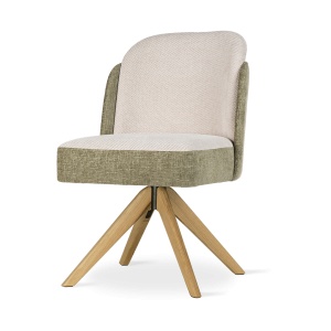 SCAUN DINING BEETLE SUPREME WOOD, CONFECTIONAT DIN LEMN, SPUMA, ARCURI SI TEXTIL, KAKI/BEJ/NATURAL, STIL MODERN - Img 2