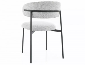SCAUN DINING, BEJ TAP 231/NEGRU MAT, TAPITERIE DIN STOFA SI METAL, STIL MODERN - Img 3