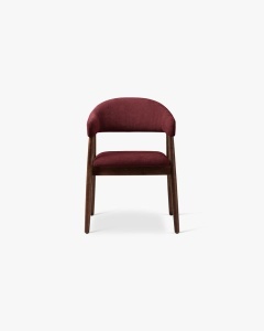 SCAUN DINING/BIROU ANDRA, BORDO, TAPITAT CU TAPITERIE DIN TEXTIL CHENILLE REBEL SI LEMN MASIV, MICADONI