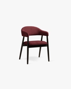 SCAUN DINING/BIROU ANDRA, BORDO, TAPITAT CU TAPITERIE DIN TEXTIL CHENILLE REBEL SI LEMN MASIV, MICADONI