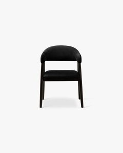 SCAUN DINING/BIROU ANDRA, NEGRU, TAPITAT CU TAPITERIE DIN TEXTIL CATIFEA MAGIC VELVET SI LEMN MASIV, MICADONI