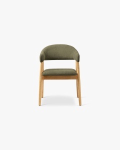 SCAUN DINING/BIROU ANDRA, VERDE DESCHIS, TAPITAT CU TAPITERIE DIN TEXTIL CHENILLE REBEL SI LEMN MASIV, MICADONI - Img 2
