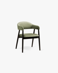 SCAUN DINING/BIROU ANDRA, VERDE, TAPITAT CU TAPITERIE DIN TEXTIL CATIFEA MAGIC VELVET SI LEMN MASIV, MICADONI