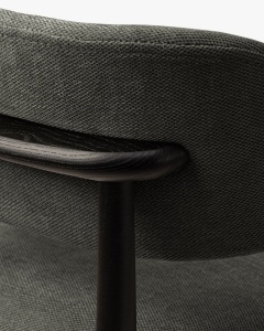 SCAUN DINING/BIROU EVAN, GRI INCHIS, TAPITAT CU TAPITERIE DIN TEXTIL CHENILLE REBEL SI LEMN MASIV, MICADONI - Img 5