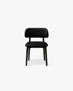 SCAUN DINING/BIROU EVAN, NEGRU, TAPITAT CU TAPITERIE DIN TEXTIL CATIFEA MAGIC VELVET SI LEMN MASIV, MICADONI - Img 3