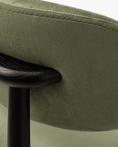 SCAUN DINING/BIROU EVAN, VERDE, TAPITAT CU TAPITERIE DIN TEXTIL CATIFEA MAGIC VELVET SI LEMN MASIV, MICADONI - Img 5