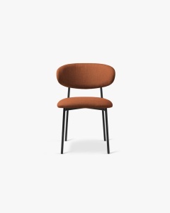 SCAUN DINING/BIROU NINA, CARAMIZIU, TAPITAT CU TAPITERIE DIN TEXTIL STRUCTURAT BJORN SI METAL, MICADONI - Img 2