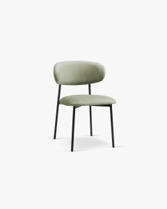 SCAUN DINING/BIROU NINA, VERDE, TAPITAT CU TAPITERIE DIN TEXTIL MAGIC VELVET SI METAL, MICADONI