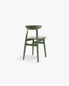 SCAUN DINING/BIROU OSOS, NISIPIU/VERDE PAL, TAPITAT CU TAPITERIE DIN TEXTIL STRUCTURAT BABEL SI LEMN MASIV DE FAG, MICADONI - Img 3