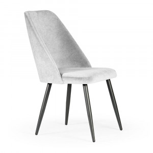 SCAUN DINING BOSFOR GRI/NEGRU, TAPITERIE DIN CATIFEA SI PICIOARE DIN METAL, STIL MODERN - Img 2