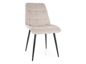 SCAUN DINING CHIC VELVET, BEZ BLUVEL 30, CU TAPITERIE DIN CATIFEA SI PICIOARE NUANTA NEGRU, STIL MODERN
