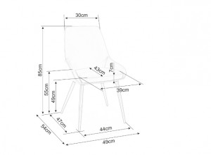 SCAUN DINING COBE, GRI BLUVEL 14/NEGRU MAT, TAPITERIE DIN CATIFEA SI PICIOARE DIN METAL, STIL MODERN - Img 5