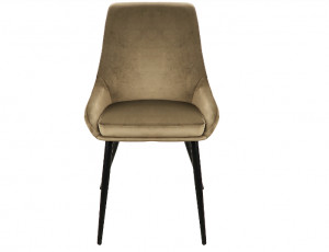 SCAUN DINING COBE, OLIVE BLUVEL 77/NEGRU MAT, TAPITERIE DIN CATIFEA SI PICIOARE DIN METAL, STIL MODERN - Img 2