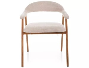 SCAUN DINING D RAVEN, BEJ 24/STEJAR, TAPITERIE DIN TEXTIL SI PICIOARE DIN METAL, STIL MODERN - Img 2