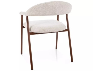 SCAUN DINING D RAVEN, BEJ DESCHIS 22/NUC, TAPITERIE DIN TEXTIL SI PICIOARE DIN METAL, STIL MODERN - Img 3