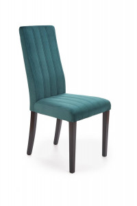SCAUN DINING DIEGO 2, VERDE MONOLITH 37/NEGRU, CU TAPITERIE DIN CATIFEA SI PICIOARE DIN LEMN MASIV, STIL CLASIC