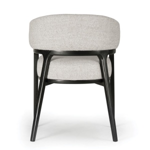 SCAUN DINING DORY, GRI/NEGRU, CONFECTIONAT DIN TAPITERIE DIN TEXTIL, SPUMA SI PICIOARE DIN METAL, STIL MODERN - Img 4