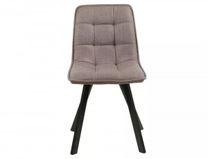 SCAUN DINING ELLIS, BEJ 34/NEGRU MAT, TAPITERIE DIN STOFA BJORN SI PICIOARE DIN METAL, STIL MODERN - Img 2