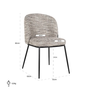 SCAUN DINING ELVI TRENDY NATURE 01, S4750, CONFECTIONAT DIN 100% POLIESTER, METAL SI SPUMA, RICHMOND INTERIORS - Img 3