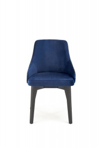 SCAUN DINING ENDO, ALBASTRU BLUVEL 86/MULTICOLOR/NEGRU, CU TAPITERIE DIN CATIFEA SI PICIOARE DIN LEMN MASIV, STIL CLASIC - Img 4