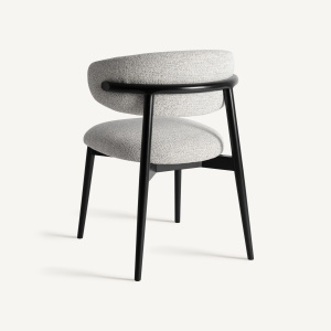 SCAUN DINING ERLEC, DIN LEMN DE ARTAR SI TEXTIL, CULOARE GRI/NEGRU, DESIGN CONTEMPORAN, REZISTENTA LA APA SI PETE, VICAL HOME - Img 4
