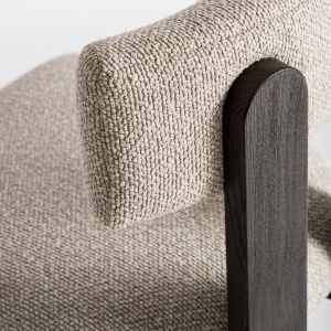 SCAUN DINING EVJE, DIN LEMN DE FRASIN SI TEXTIL BEJ, DESIGN CONTEMPORAN, VICAL HOME - Img 7